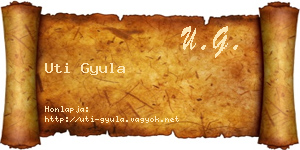 Uti Gyula névjegykártya